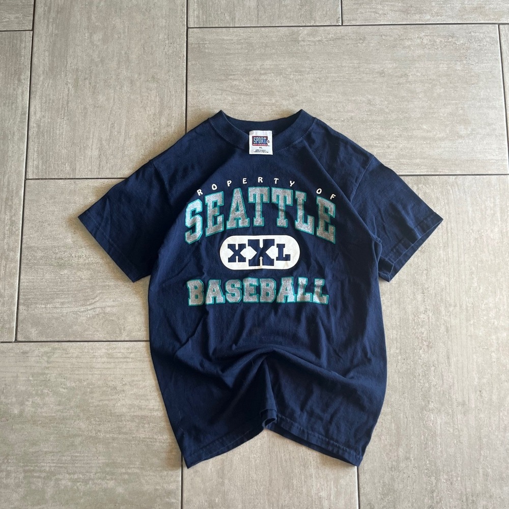 Sport Attack Seattle Baseball Graphic Tee Navy Blue Kids Shirt SH0481